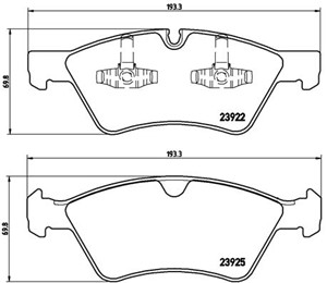 Jarrupalasarja, levyjarru, Etuakseli, MERCEDES-BENZ, 0044204020, 1644200820, 164420082028, 1644201820, 1644202220, 1644202620, A00442040