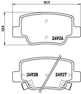 Jarrupalasarja, levyjarru, Taka-akseli, TOYOTA VERSO, VERSO VAN, 044660F010, 044660F011, 04466YZZE7
