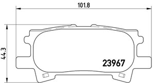 Jarrupalasarja, levyjarru, Taka-akseli, LEXUS RX, TOYOTA HIGHLANDER / KLUGER, 0446648030, 0446648040, 0446648060, 0446648090