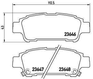 Jarrupalasarja, levyjarru, Taka-akseli, TOYOTA ALPHARD I, AVENSIS VERSO, PREVIA II, SIENNA, 0446028040, 0446628030, 0446628040, 04466280