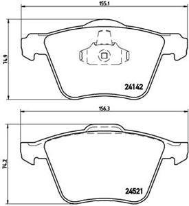 Jarrupalasarja, levyjarru, Etuakseli, FORD,VOLVO, 1405511, 1423389, 1431178, 1916761, 30736322, 30793539, 30793857, 31200229, 31200299,