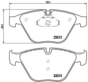 Jarrupalasarja, levyjarru, Etuakseli, BMW 5 [E60], 5 Touring [E61], 6 [E63], 6 Cabriolet [E64], 7 [E65, E66, E67], 34112339269, 34112339