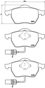 Jarrupalasarja, levyjarru, Etuakseli, AUDI,VW, 4B0615116, 4B0615116A, 4B0615116F, 4B0615116G, 4B0698151, 4B0698151A, 4B0698151B, 4B06981