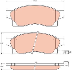 Jarrupalasarja, levyjarru, Etuakseli, TOYOTA MR2 II, 04465-17030, 04465-17040, 04465-17060, 04491-17110