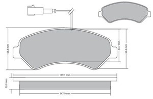 Jarrupalasarja, levyjarru, Etuakseli, CITROËN,FIAT,PEUGEOT, 1607878780, 1607878980, 1612433780, 4254.64