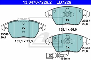 Jarrupalasarja, levyjarru, Etuakseli, AUDI A1, A1 Sportback, TT, TT Roadster, 8J0 698 151 C, 8J0 698 151