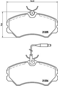 Jarrupalasarja, levyjarru, Etuakseli, CITROËN,FIAT,PEUGEOT, 09938205, 425047, 425058, 425105, 4254A5, 71770968, 95623223, 95640895, 9566