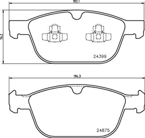 Jarrupalasarja, levyjarru, Etuakseli, VOLVO XC60 SUV I, XC60 VAN I, XC90 I, XC90 VAN I, 30793943, 31277334