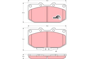 Jarrupalasarja, levyjarru, Etuakseli, NISSAN 300ZX, 41060-04U90, 41060-30P91, 41060-30P93, 41060-37P90, 41060-37P91, 41060-40P90, 41060-