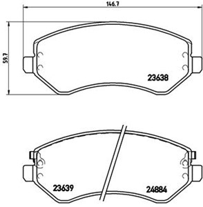 Jarrupalasarja, levyjarru, Etuakseli, CHRYSLER VOYAGER IV, VOYAGER VAN IV, DODGE CARAVAN, JEEP CHEROKEE, 05019984AA, 05019985AB, 0506642