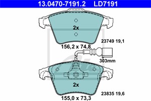 Jarrupalasarja, levyjarru, Etuakseli, VW TOUAREG, 7L6 698 151 B