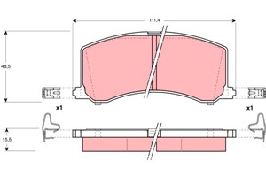 Jarrupalasarja, levyjarru, Etuakseli, SUZUKI BALENO, BALENO Halvkombi, BALENO Kombi, 55101-61G50-000, 55101-61G61-000, 55101-61G62-000,