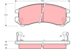 Jarrupalasarja, levyjarru, Etuakseli, NISSAN SUNNY I, SUNNY II, SUNNY Hatchback II, SUZUKI SWIFT Halvkombi II, SWIFT Sedan II, 41060-58A