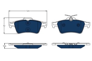 Jarrupalasarja, levyjarru, Taka-akseli, CITROËN DS5, DS DS 5, PEUGEOT 3008 Minibus, minivan, 508 I, 508 SW I, 16 085 206 80