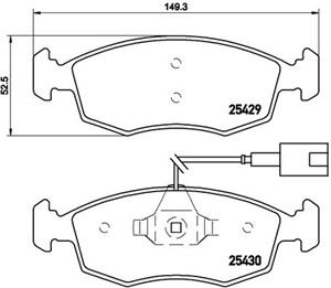 Jarrupalasarja, levyjarru, Etuakseli, FIAT 500, 500 C, PUNTO, PUNTO EVO, PUNTO EVO Skåp/halvkombi, PUNTO Skåp/halvkombi, 77365729, 77365