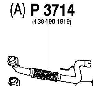 Pakoputki, Edessä, MERCEDES-BENZ VITO Buss [W638], VITO Skåp [W638], V-KLASS [638/2], (6384901919)