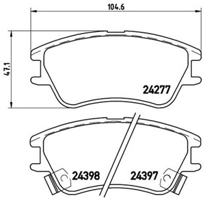 Jarrupalasarja, levyjarru, Etuakseli, HYUNDAI ATOS, 5810102A10, 5810105A10, 5810105A30, AC698281D