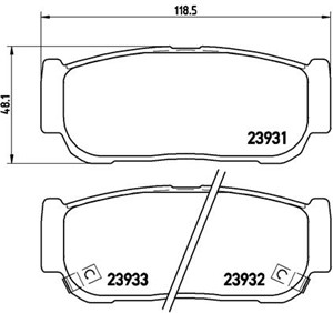 Jarrupalasarja, levyjarru, Taka-akseli, KIA,SSANGYONG, 48413091A0, 48413091A1, 4841321A10, 4841321B10, 583023EU00, 583023EU01, 583023EUO