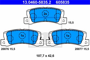Jarrupalasarja, levyjarru, Taka-akseli, LEXUS,TOYOTA, 04466-12031, 04466-12040, 04466-12070, 04466-12110, 04466-20110, 04466-32010, 0446