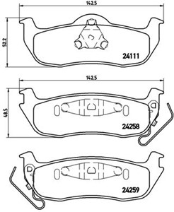 Jarrupalasarja, levyjarru, Taka-akseli, JEEP COMMANDER, COMMANDER VAN, GRAND CHEROKEE III, 05080871AA, 05080871AB, 5080871AA, 5080871AB,