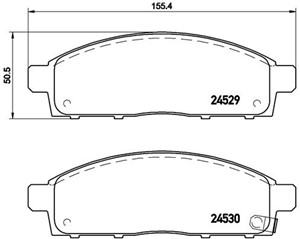 Jarrupalasarja, levyjarru, Etuakseli, FIAT FULLBACK Pick-up, MITSUBISHI L200 / TRITON, L200 / TRITON Flak/chassi, PAJERO SPORT II, 00060