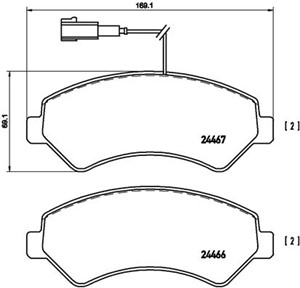 Jarrupalasarja, levyjarru, Etuakseli, CITROËN,FIAT,PEUGEOT, 1611839280, 1612433780, 1617284580, 425375, 425376, 425464, 71773145, 773641