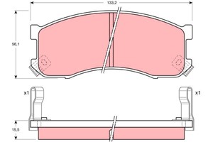Jarrupalasarja, levyjarru, Etuakseli, MAZDA 626 III, 626 Coupé III, 626 Hatchback III, 626 Station Wagon III, MPV I, G2253328Z, GJ21-33-