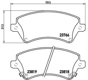 Jarrupalasarja, levyjarru, Etuakseli, TOYOTA COROLLA, COROLLA Kombi, COROLLA Sedan, 0446502061, 0446502130, 0446502150, 04465YZZCP, 0446