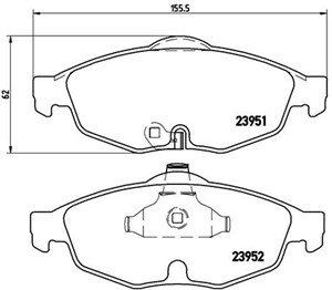 Jarrupalasarja, levyjarru, Etuakseli, CHRYSLER SEBRING, SEBRING Cabriolet, DODGE STRATUS II, 05018942AA, 05018945AA, 05093021AA, 5018942