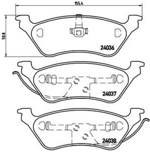 Jarrupalasarja, levyjarru, Taka-akseli, CHRYSLER RAM VAN Van, VOYAGER IV, VOYAGER / GRAND VOYAGER III, VOYAGER VAN IV, DODGE CARAVAN, 05