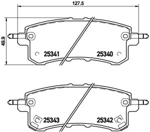 Jarrupalasarja, levyjarru, Taka-akseli, INFINITI QX4, QX56, QX80, NISSAN PATROL VI, D40601LB0A, D40601LB8E