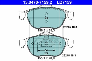 Jarrupalasarja, levyjarru, Etuakseli, RENAULT ESPACE IV, LAGUNA II, LAGUNA Grandtour II, VEL SATIS, 41 06 077 16R, 77 01 206 747, 77 01