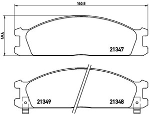 Jarrupalasarja, levyjarru, Etuakseli, FORD,NISSAN,SUBARU, 26296AA050, 26296AA051, 26296PA020, 4100010G08, 4106005N90, 4106005N91, 410600