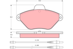 Jarrupalasarja, levyjarru, Etuakseli, CITROËN XANTIA, XANTIA Break, 4251 13, 4251 57, 4252 92, 95 667 787, E 172 028, RP425157