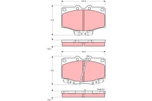 Jarrupalasarja, levyjarru, Etuakseli, TOYOTA LAND CRUISER, LAND CRUISER Hardtop, 04465-60050, 04465-YZZAX, 04491-60100, 04491-60110, 044