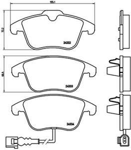 Jarrupalasarja, levyjarru, Etuakseli, AUDI Q3, SEAT ALHAMBRA, VW SHARAN, SHARAN VAN, TIGUAN, TIGUAN VAN, 5N0698151, 5N0698151A, 5N069815