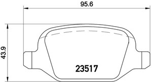 Jarrupalasarja, levyjarru, Taka-akseli, ALFA ROMEO 147, 156, 156 Sportwagon, GT, FIAT LINEA, LANCIA LYBRA, LYBRA SW, 6001073155, 7177000
