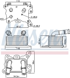Öljynjäähdytin, moottoriöljy, DACIA,MERCEDES-BENZ,NISSAN,RENAULT, 2130500Q0B, 213055917R, 2820700079, A2820700079
