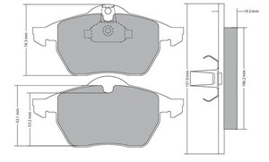 Jarrupalasarja, levyjarru, Etuakseli, OPEL,SAAB,VAUXHALL, 1605912, 4778254, 90512037
