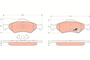 Jarrupalasarja, levyjarru, Etuakseli, FORD,MAZDA, 1030601, 1031781, 1111857, 1111858, 1121667, 1130715, 1206062, 1465126, 1947389, 1E123
