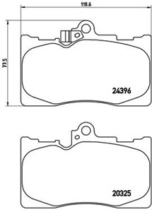 Jarrupalasarja, levyjarru, Etuakseli, LEXUS GS, IS III, RC, 0446503410, 0446522340, 0446530400, 044653040079, 044653041079, 0446530430,