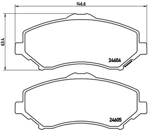 Jarrupalasarja, levyjarru, Etuakseli, CHRYSLER,DODGE,JEEP,VW, 068003701AB, 68003701AA, 68003701AB, 68003701AC, 68029264AA, 68029264AB, 7