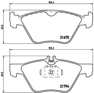 Jarrupalasarja, levyjarru, CHRYSLER,MERCEDES-BENZ, 0024204520, 0024205020, 0034202920, 0034208320, 0044200320, 00K05139218AB, 05114555AA