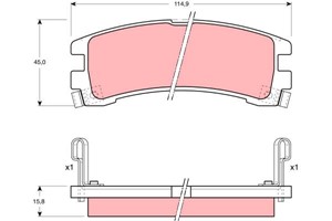 Jarrupalasarja, levyjarru, Taka-akseli, NISSAN PATHFINDER I, TERRANO I, TERRANO II, 44060-32G85, 44060-32G86