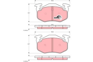Jarrupalasarja, levyjarru, Taka-akseli, RENAULT, 77 01 203 668, 77 01 203 919, 77 01 204 036, 86 71 016 194