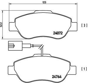 Jarrupalasarja, levyjarru, FIAT 500, 500 C, PANDA, FORD KA, 0000071773151, 1559697, 1731171, 1736937, 71770058, 71773151, 77364636, 9S51