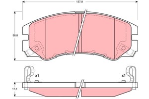 Jarrupalasarja, levyjarru, Etuakseli, ISUZU,OPEL,VAUXHALL, 16 05 848, 16 05 913, 8971805250, 8971805251, 97113888, 97180525