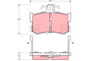 Jarrupalasarja, levyjarru, Taka-akseli, MG MG TF, MGF, MGR V8, ROVER 800, 800 Coupé, 800 Halvkombi, GBP 90302 AF, GBP 90323 AF, GBP90323