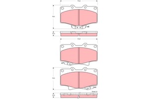 Jarrupalasarja, levyjarru, Etuakseli, TOYOTA 4 RUNNER II, 4 RUNNER III, HILUX SUV II, 04465-35140, 04491-35140, 04491-35240