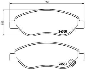 Jarrupalasarja, levyjarru, Etuakseli, OPEL CORSA D, 1605228, 1605355, 93169176, 93189822, 93192895